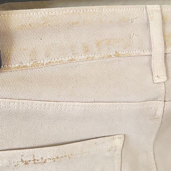 L'Agence Biscuit Gold Glitter Coated Margot High Rise Skin Jeans - Size 26 - Picture 10 of 13
